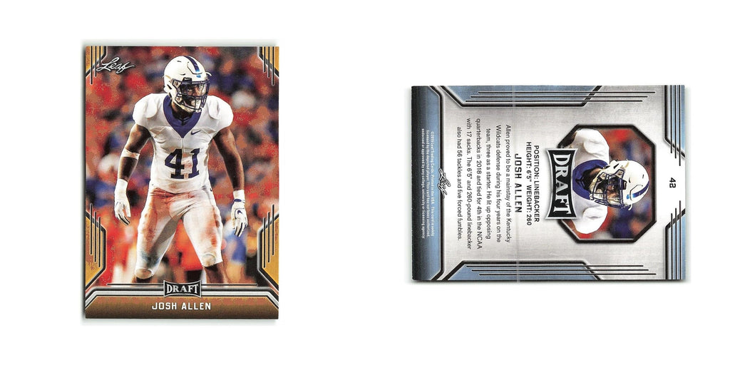 Josh Allen 2019 Leaf Draft Gold #42 Kentucky Wildcats Football Card NM