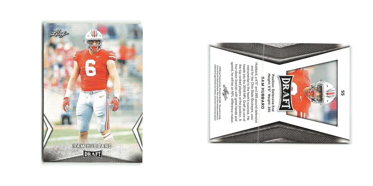 Sam Hubbard 2018 Leaf Draft #55 Ohio State Buckeyes Football Card NM