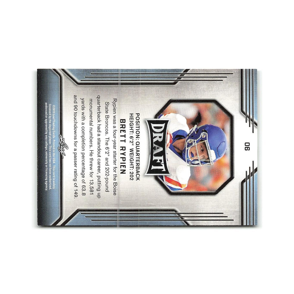 Brett Rypien 2019 Leaf Draft #6 Boise State Broncos Football Card NM