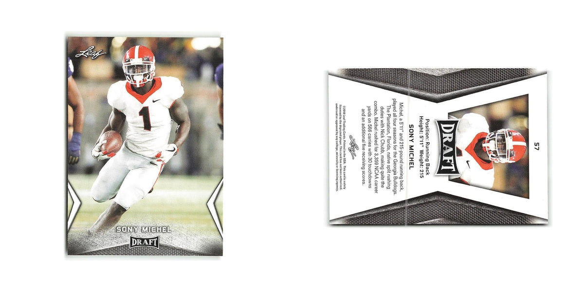 Sony Michel 2018 Leaf Draft #57 Georgia Bulldogs Football Card NM