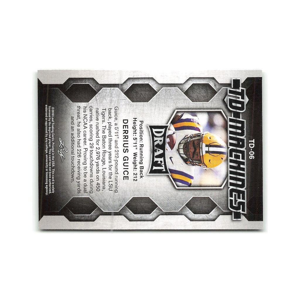 Derrius Guice 2018 Leaf Draft TD Machines #TD-06 LSU Tigers Football Card NM