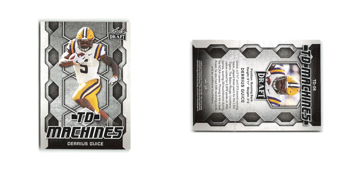 Derrius Guice 2018 Leaf Draft TD Machines #TD-06 LSU Tigers Football Card NM
