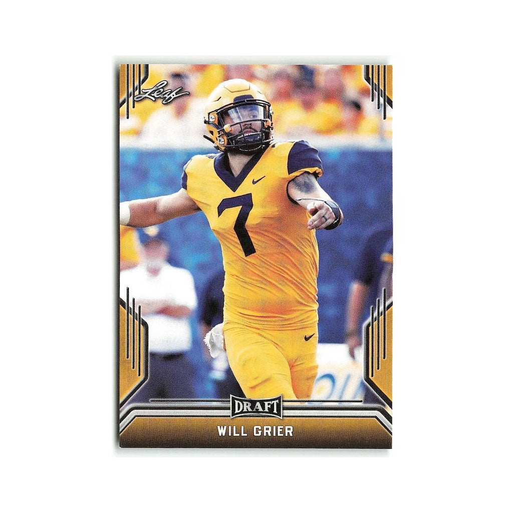 Will Grier 2019 Leaf Draft Gold #65 West Virginia Mountaineers Football Card NM