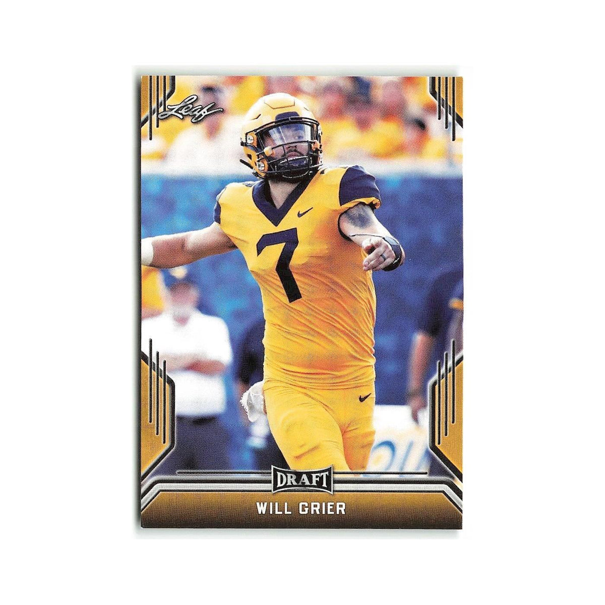 Will Grier 2019 Leaf Draft Gold #65 West Virginia Mountaineers Football Card NM