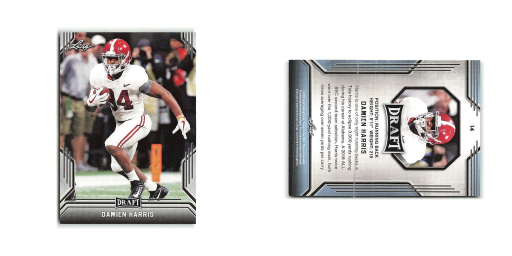 Damien Harris 2019 Leaf Draft #14 Alabama Crimson Tide Football Card NM