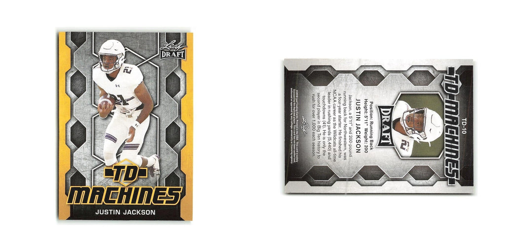 Justin Jackson 2018 Leaf Draft TD Machines Gold #TD-10 Northwestern Wildcats NM