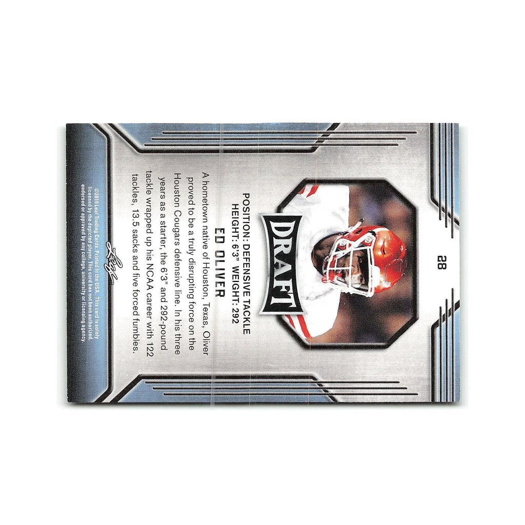 Ed Oliver 2019 Leaf Draft #28 Houston Cougars Football Card NM
