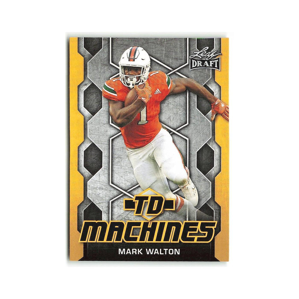 Mark Walton 2018 Leaf Draft TD Machines Gold #TD-13 Miami Hurricanes NM