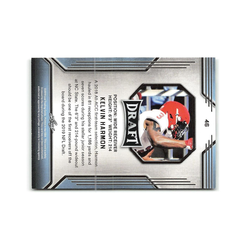 Kelvin Harmon 2019 Leaf Draft #46 NC State Wolfpack Football Card NM