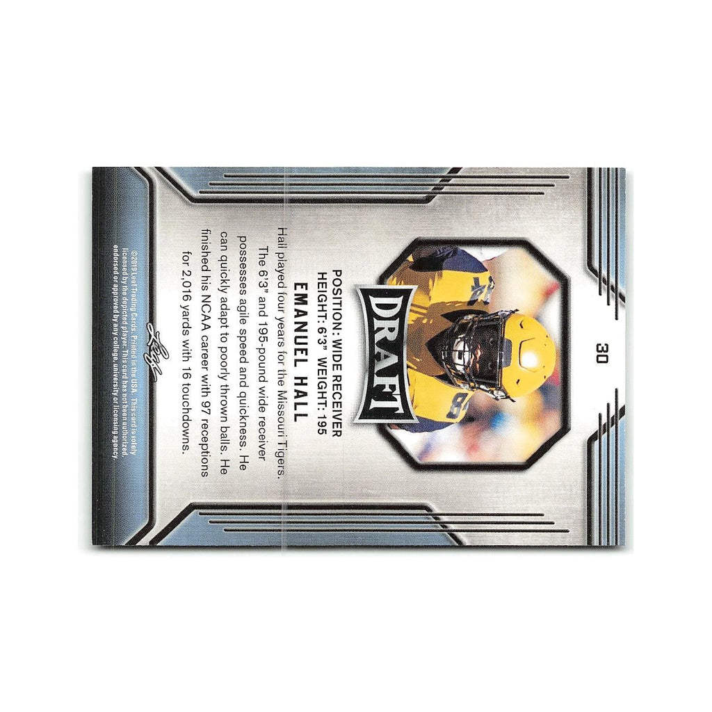 Emanuel Hall 2019 Leaf Draft #30 Missouri Tigers Football Card NM