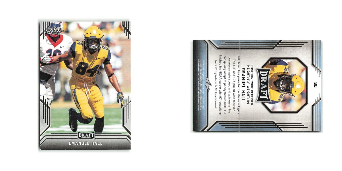 Emanuel Hall 2019 Leaf Draft #30 Missouri Tigers Football Card NM