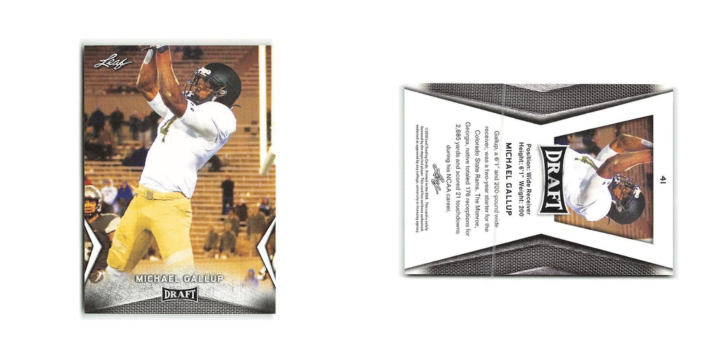 Michael Gallup 2018 Leaf Draft #41 Colorado State Rams Football Card NM