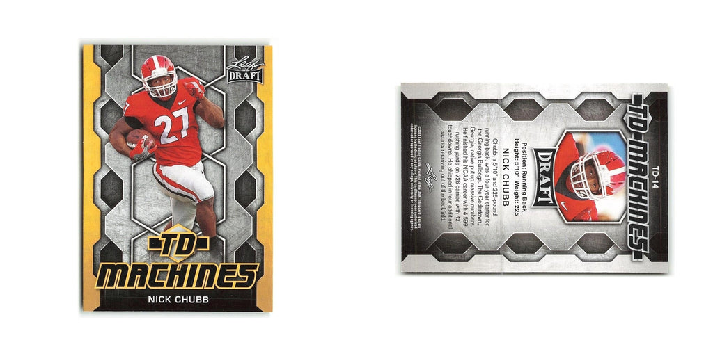 Nick Chubb 2018 Leaf Draft TD Machines Gold #TD-14 Georgia Bulldogs NM