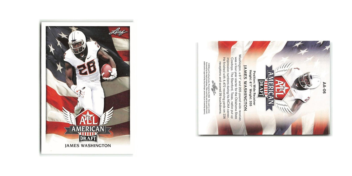James Washington 2018 Leaf Draft All American #AA-06 Oklahoma State Cowboys NM
