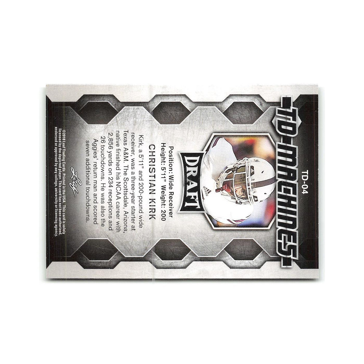 Christian Kirk 2018 Leaf Draft TD Machines #TD-04 Texas A&M Aggies NM