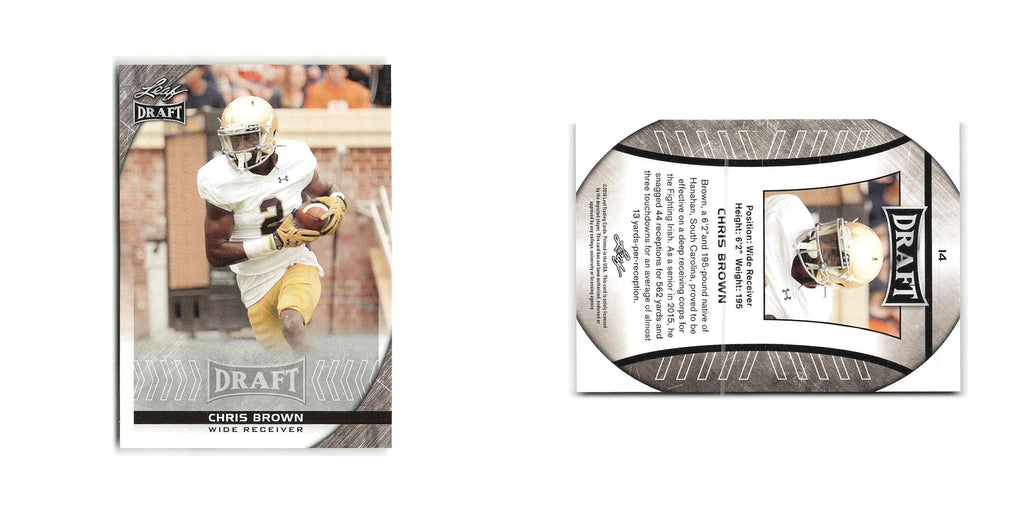 Chris Brown 2016 Leaf Draft #14 Notre Dame Fighting Irish Football Card NM