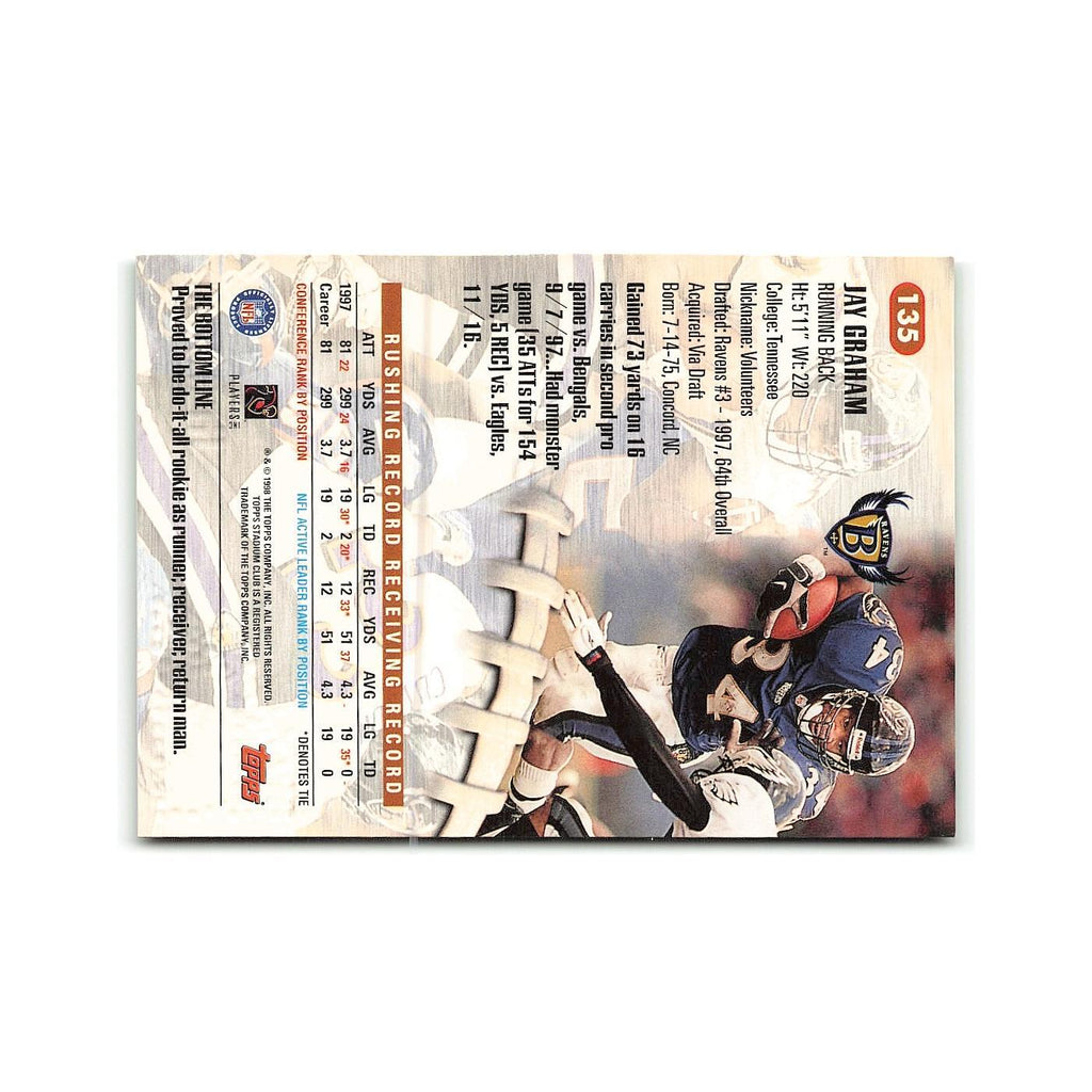 Jay Graham 1998 Stadium Club #135 Baltimore Ravens Football Card NM