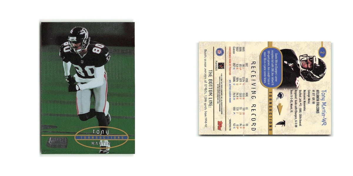 Tony Martin 1998 Stadium Club #2 Baltimore Ravens Football Card NM