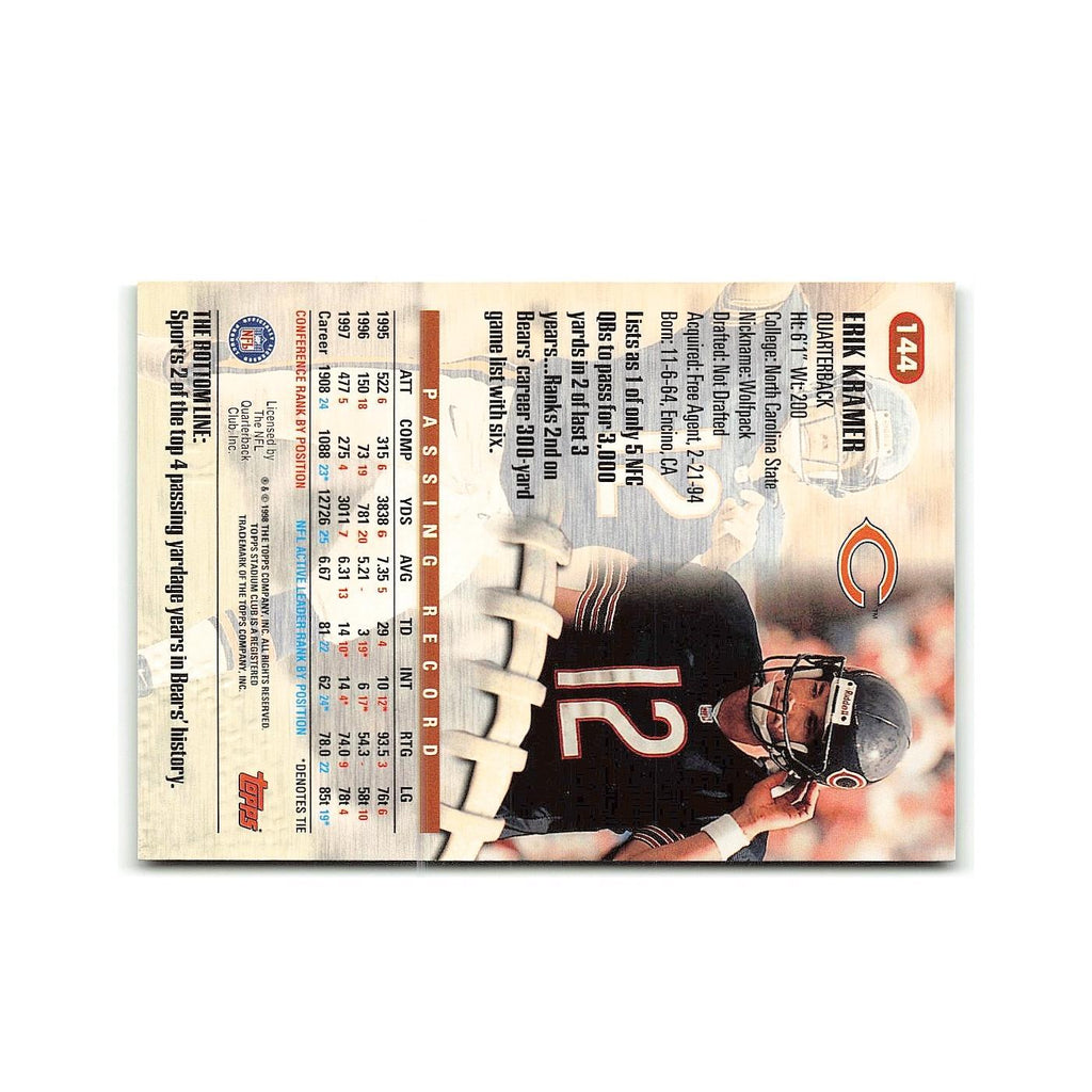 Erik Kramer 1998 Stadium Club #144 Chicago Bears Football Card NM