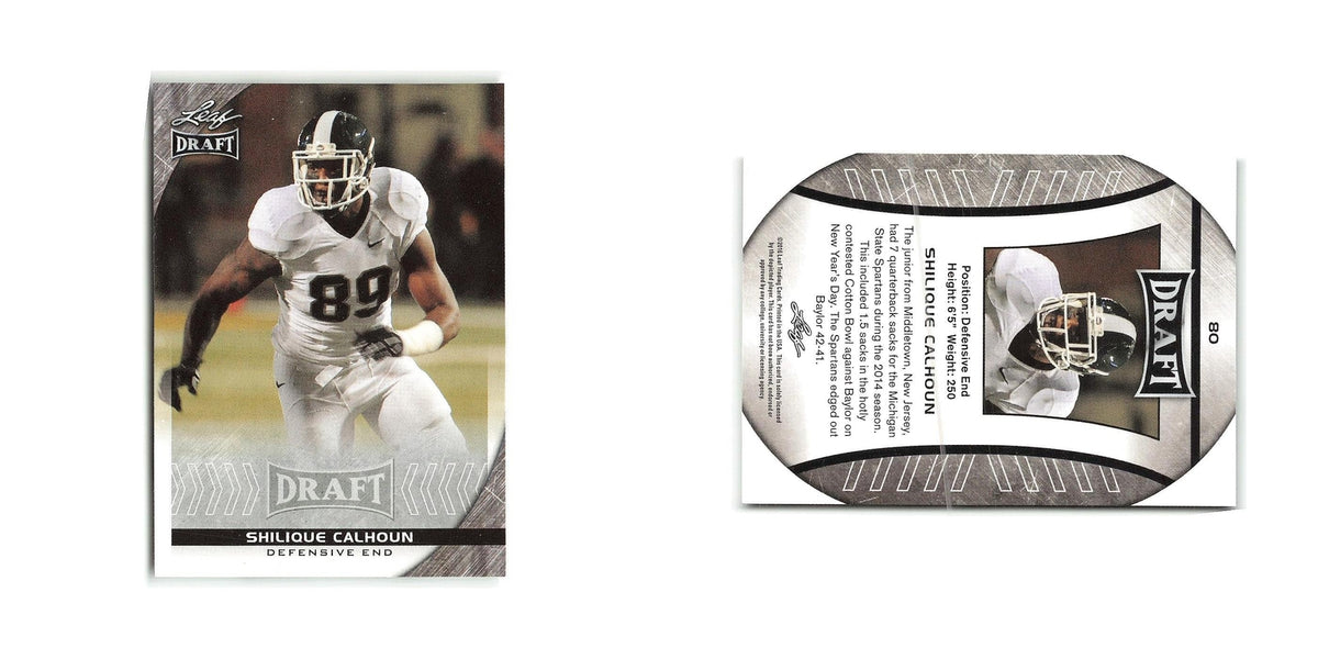 Shilique Calhoun 2016 Leaf Draft #80 Michigan State Spartans Football Card NM