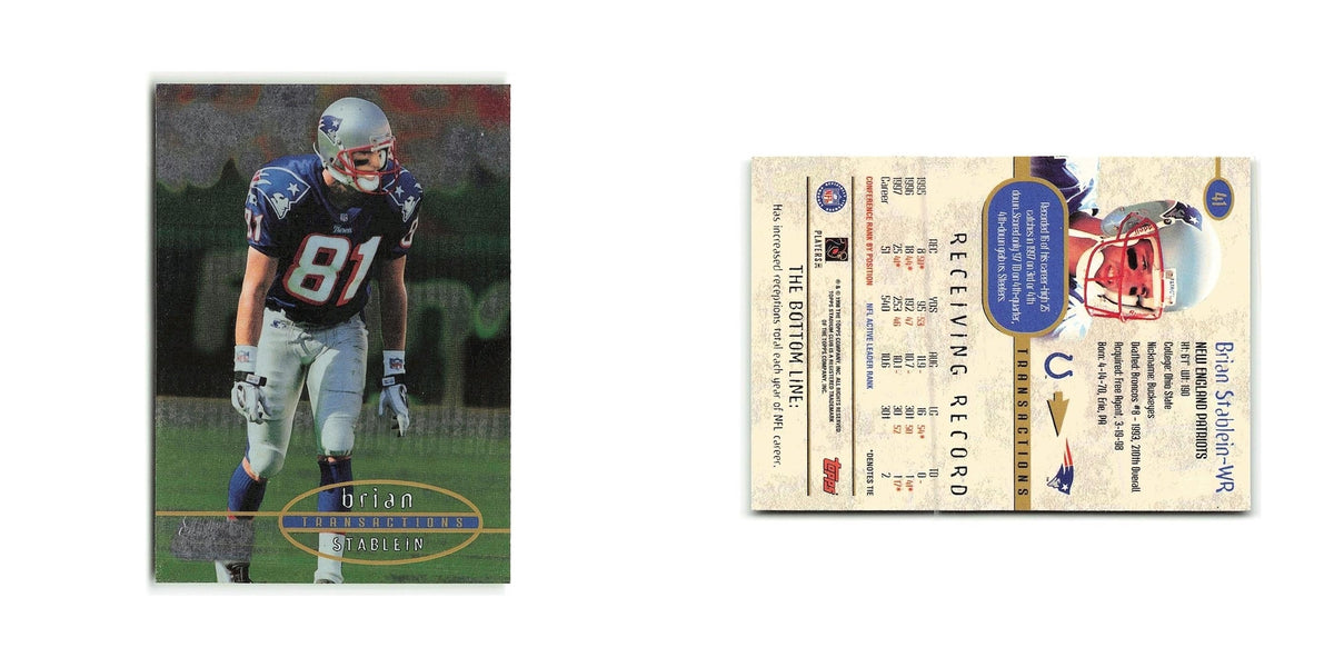 Brian Stablein 1998 Topps Stadium Club #41 New England Patriots Football Card NM