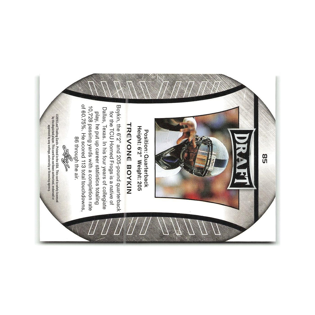 Trevone Boykin 2016 Leaf Draft #85 TCU Horned Frogs Football Card NM