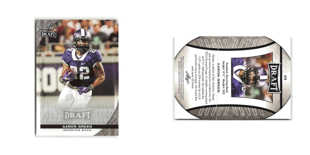 Aaron Green 2016 Leaf Draft #3 TCU Horned Frogs Football Card NM