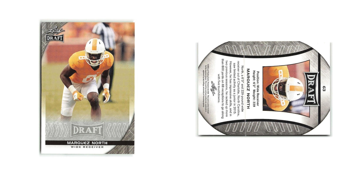 Marquez North 2016 Leaf Draft #63 Tennessee Volunteers Football Card NM