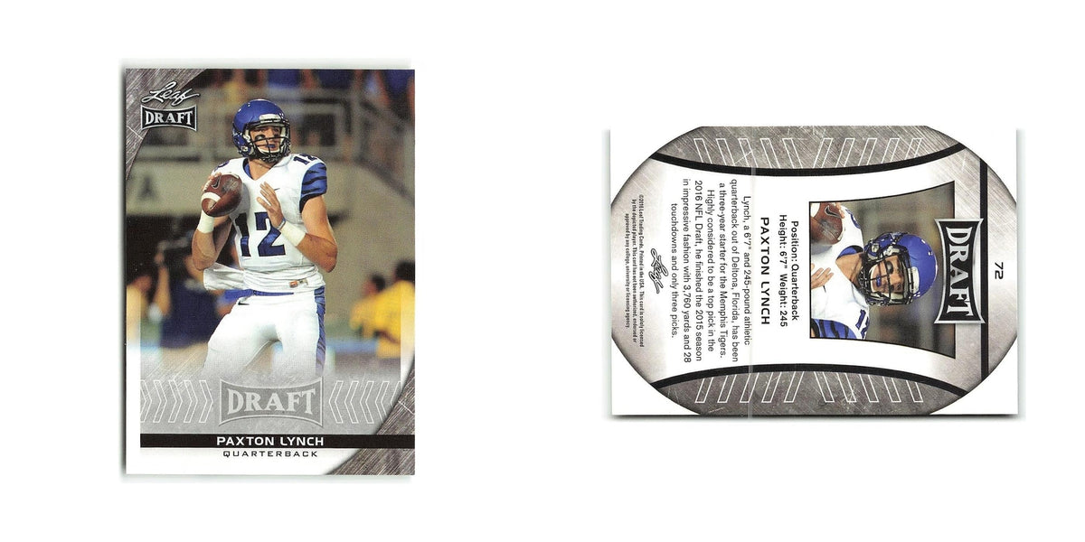 Paxton Lynch 2016 Leaf Draft #72 Memphis Tigers Football Card NM
