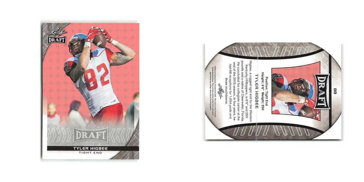 Tyler Higbee 2016 Leaf Draft #88 Western Kentucky Hilltoppers Football Card NM