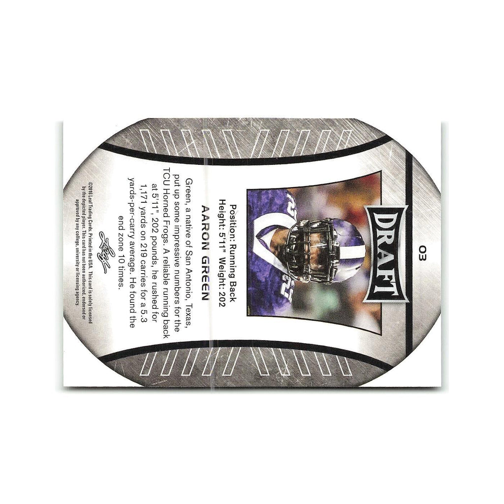 Aaron Green 2016 Leaf Draft #3 TCU Horned Frogs Football Card NM