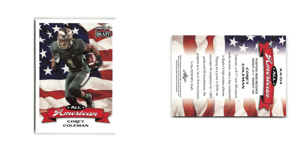 Corey Coleman 2016 Leaf Draft All American #AA-04 Baylor Bears Football Card NM