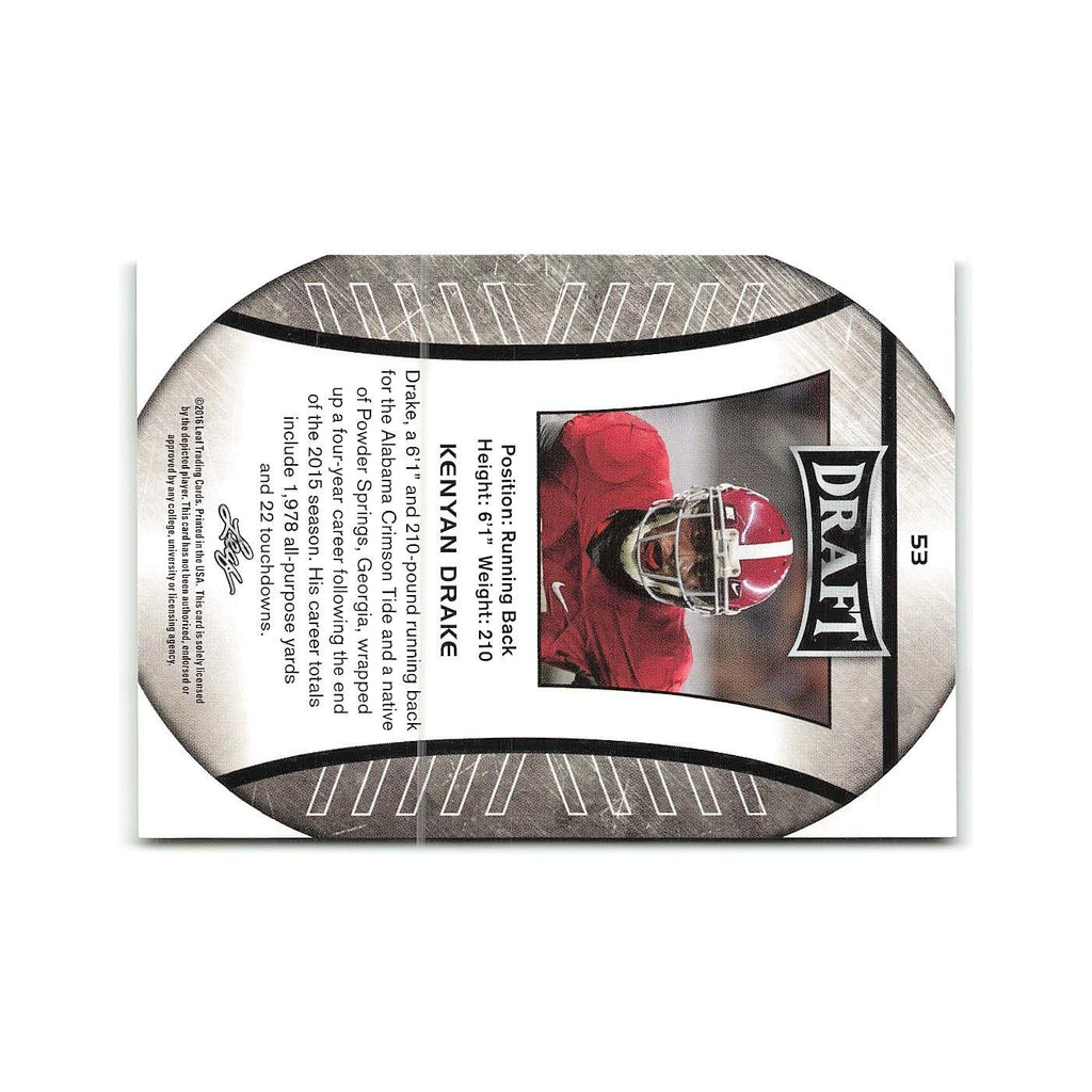 Kenyan Drake 2016 Leaf Draft #53 Alabama Crimson Tide Football Card NM