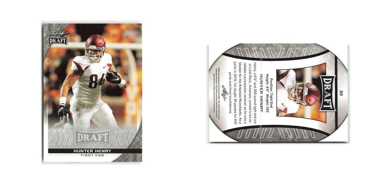 Hunter Henry 2016 Leaf Draft #33 Arkansas Razorbacks Football Card NM