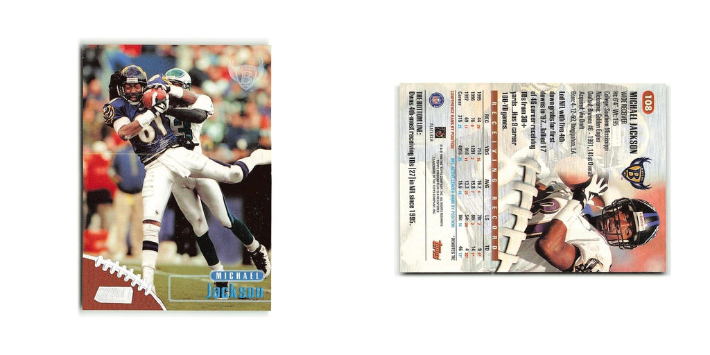 Michael Jackson 1998 Topps Stadium Club #108 Baltimore Ravens Football Card NM