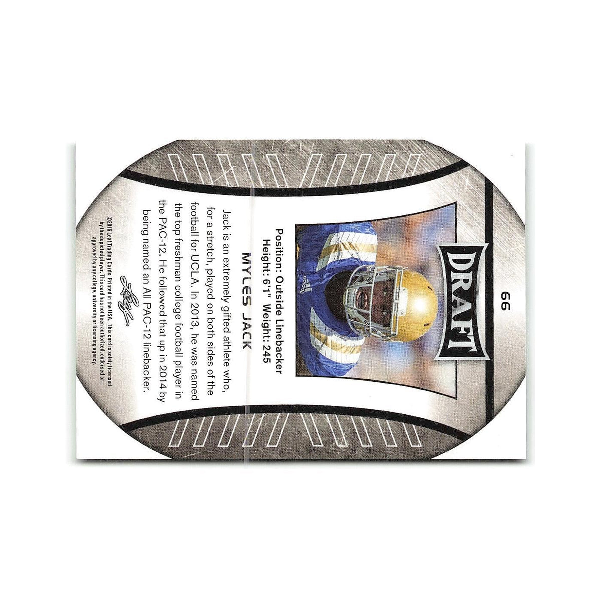 Myles Jack 2016 Leaf Draft #66 UCLA Bruins Football Card NM