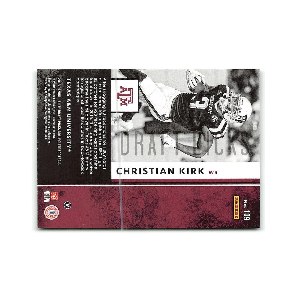 Christian Kirk Rookie 2018 Panini Elite Draft Picks #109 Texas A&M Aggies NM