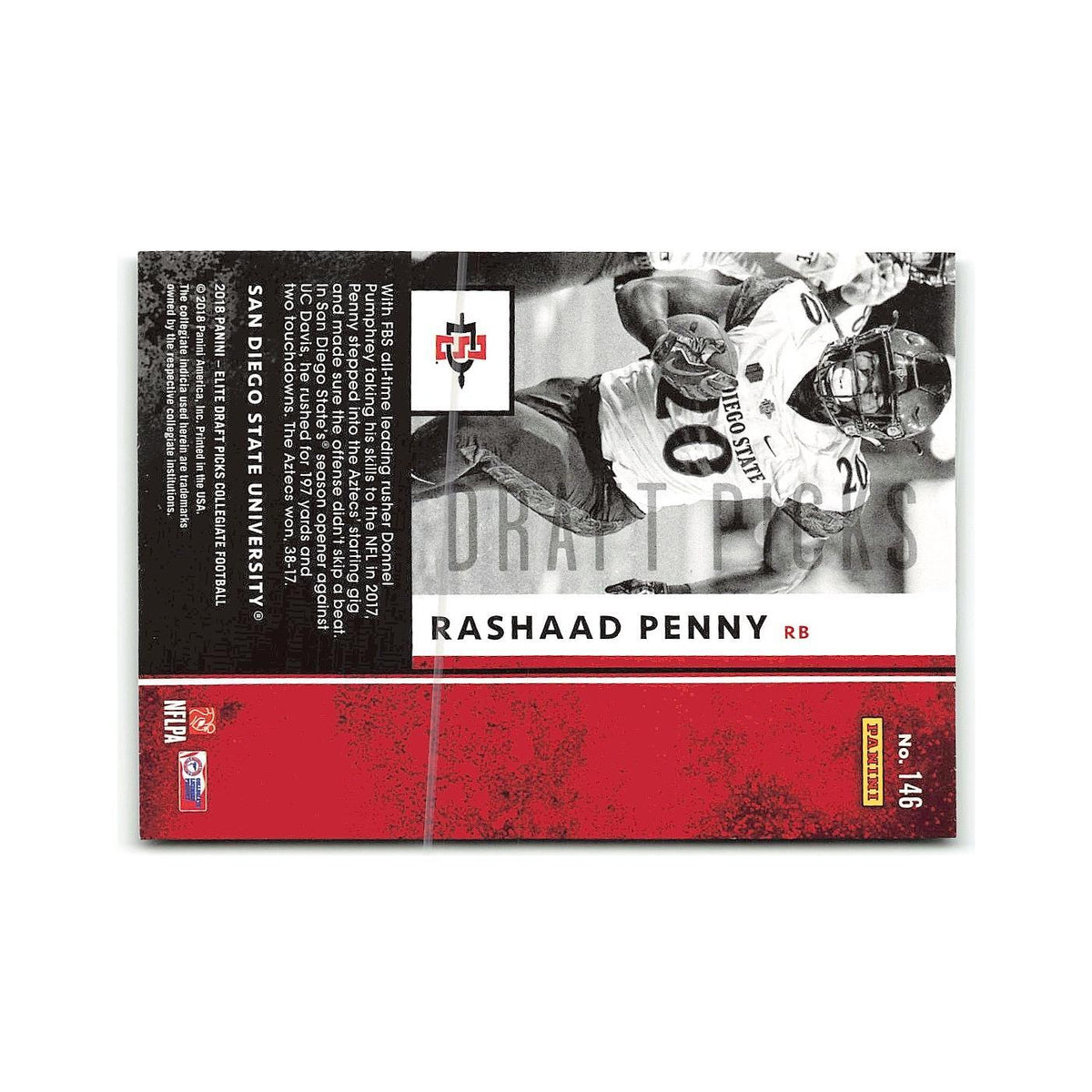 Rashaad Penny Rookie 2018 Panini Elite Draft Picks #146 NM