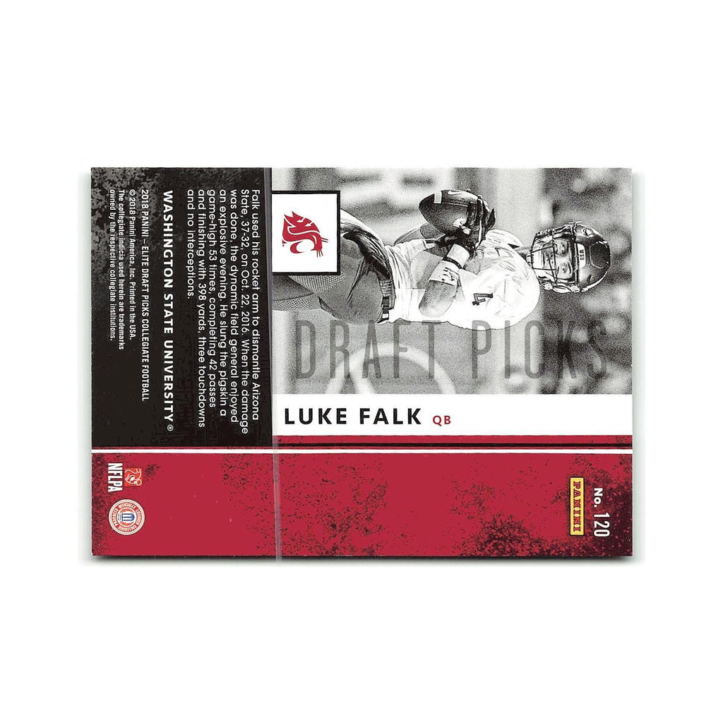 Luke Falk Rookie 2018 Panini Elite Draft Picks #120 WSU Cougars Football Card NM