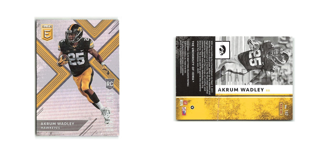 Akrum Wadley Rookie 2018 Panini Elite Draft Picks #147 Iowa Hawkeyes NM