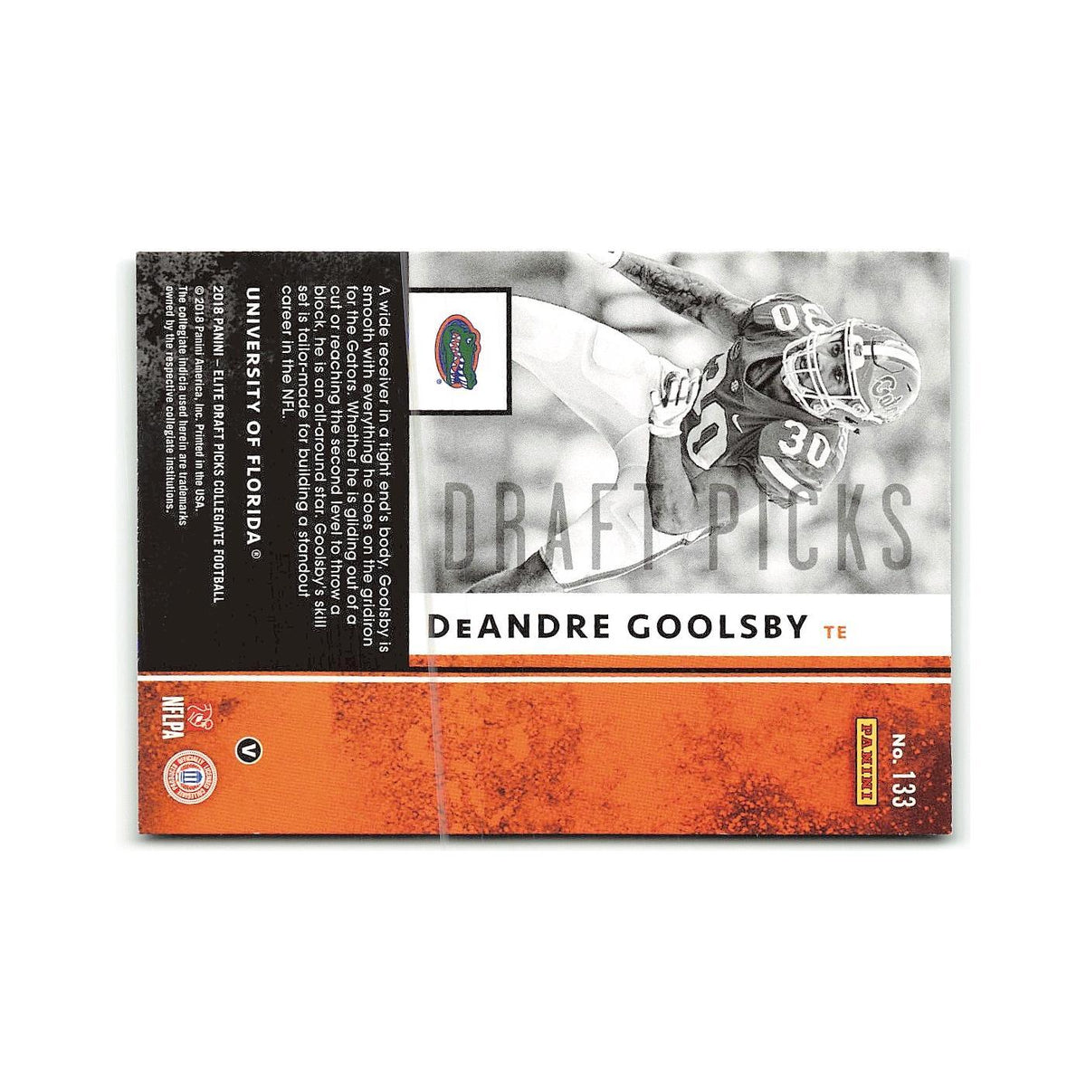 DeAndre Goolsby Rookie 2018 Panini Elite Draft Picks #133 Florida Gators NM