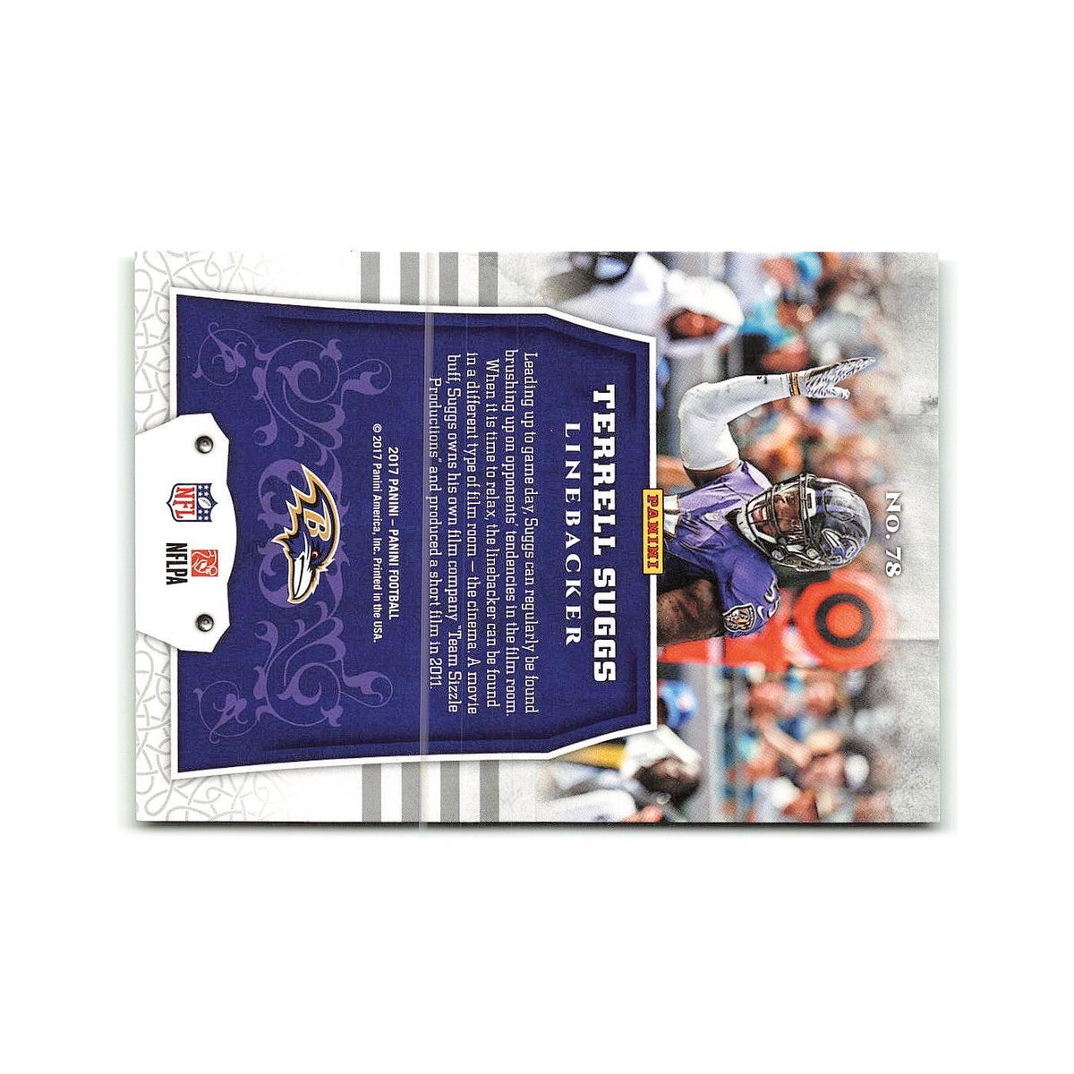 Terrell Suggs 2017 Panini #78 Baltimore Ravens Football Card NM
