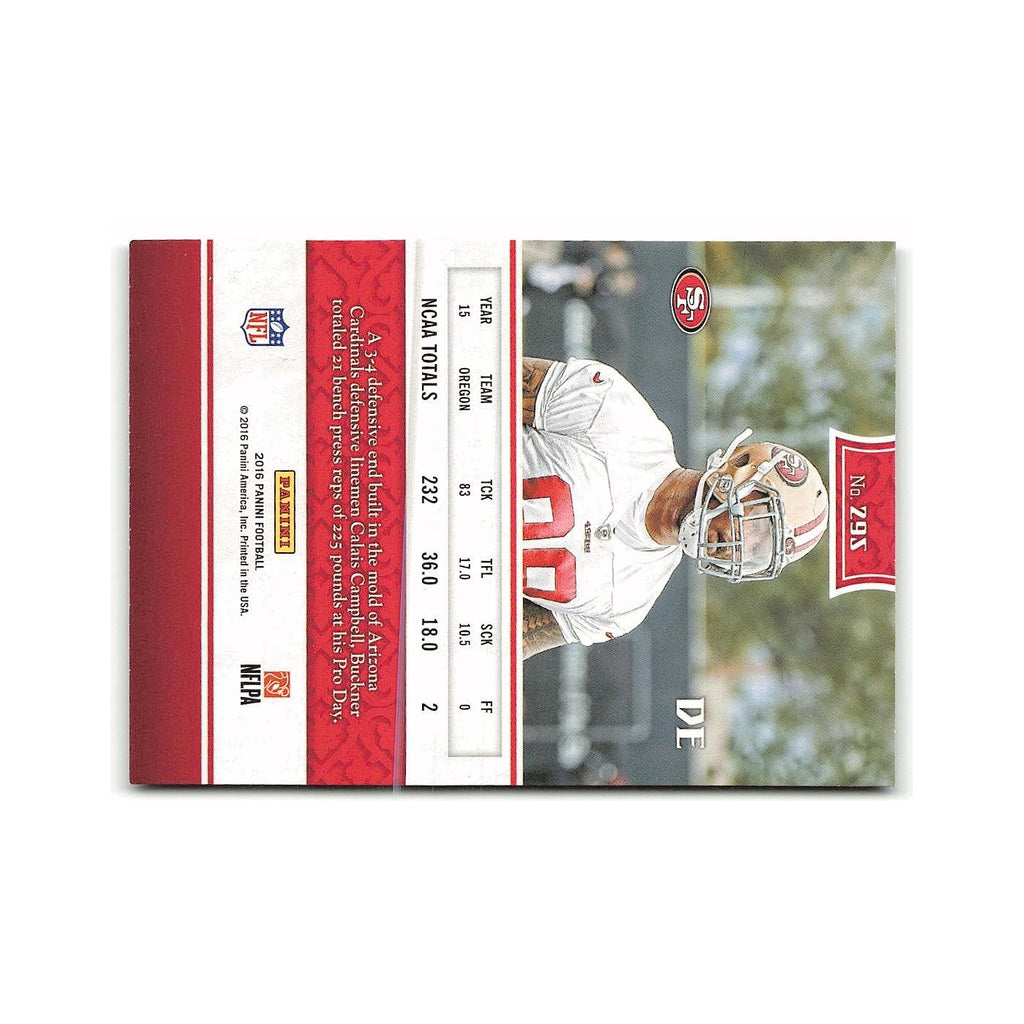DeForest Buckner Rookie 2016 Panini #295 San Francisco 49ers Football Card NM