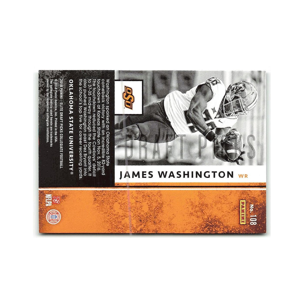 James Washington Rookie 2018 Panini Elite Draft Picks #108 NM