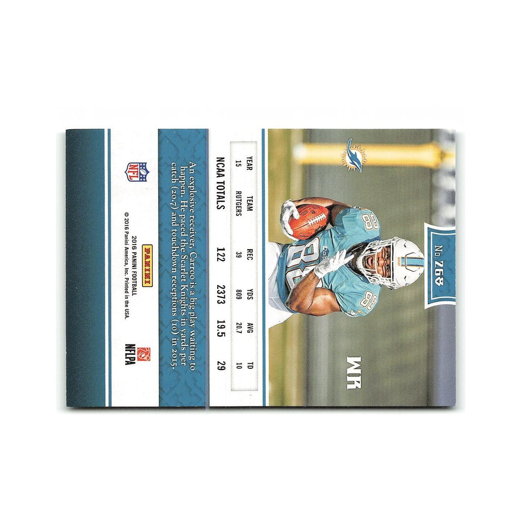 Leonte Carroo Rookie 2016 Panini #268 Miami Dolphins Football Card NM