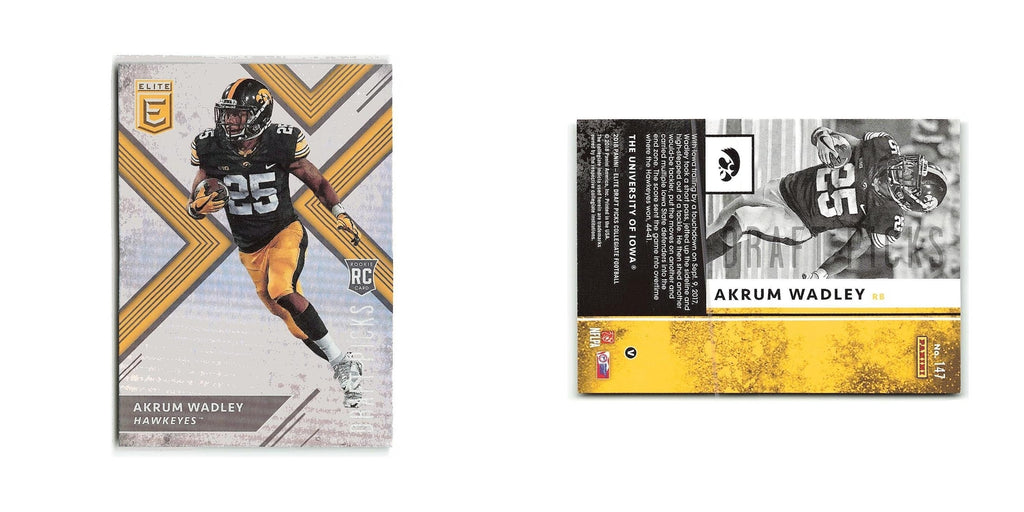 Akrum Wadley Rookie 2018 Panini Elite Draft Picks #147 Iowa Hawkeyes NM