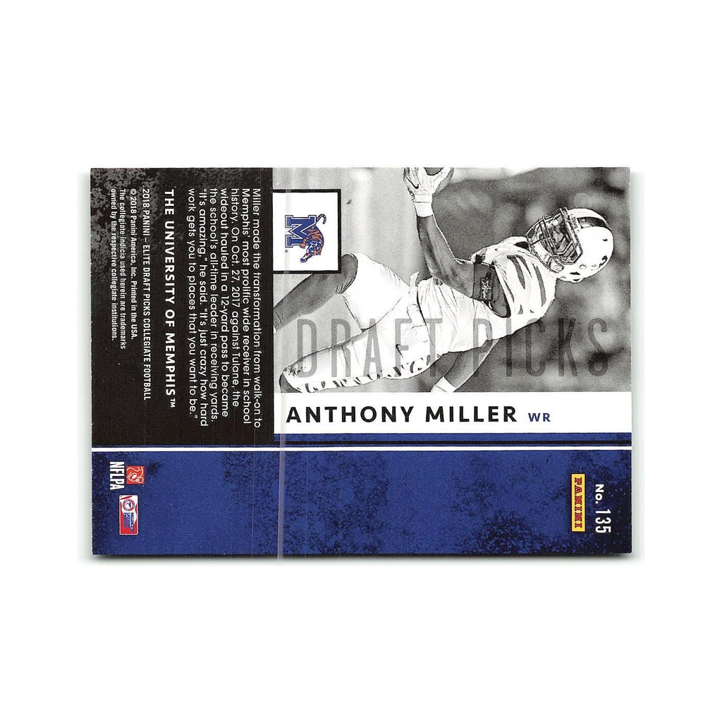 Anthony Miller Rookie 2018 Panini Elite Draft Picks #135 Memphis Tigers NM