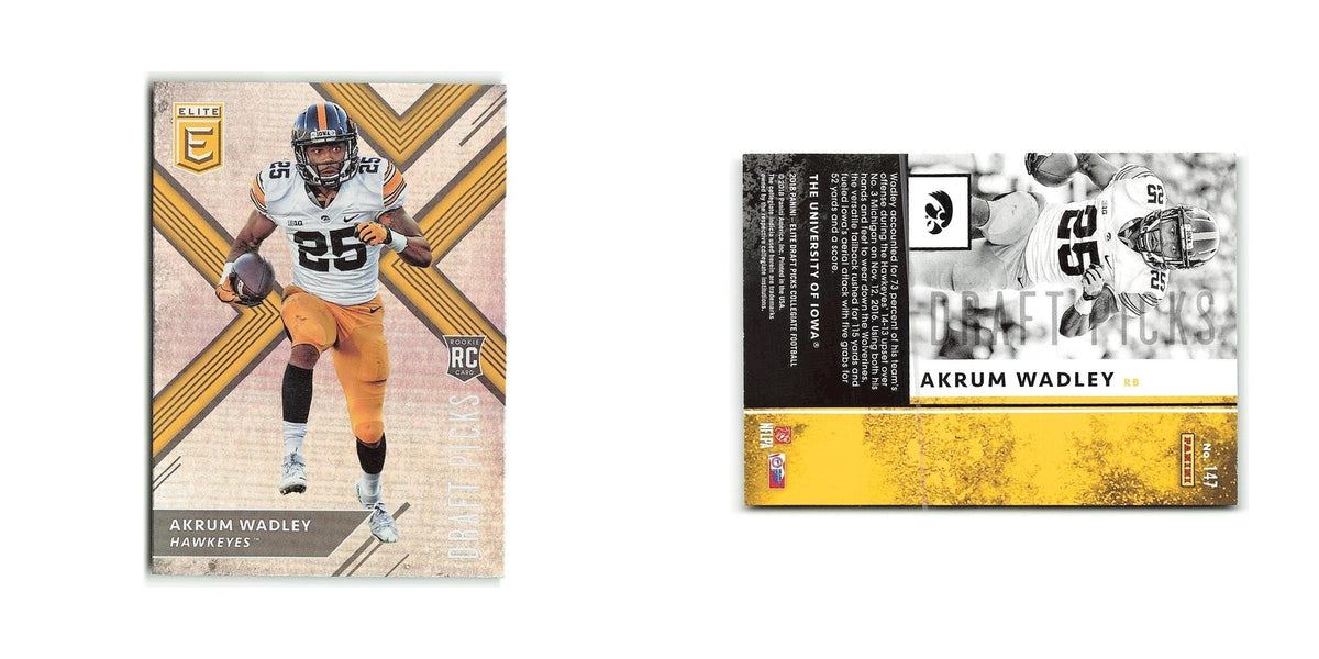 Akrum Wadley Rookie 2018 Panini Elite Draft Picks #147 Iowa Hawkeyes NM
