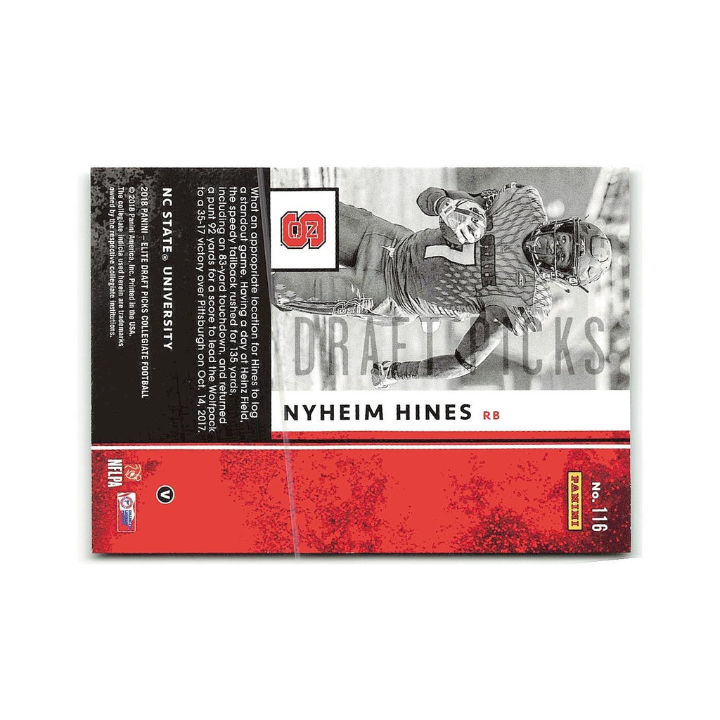 Nyheim Hines Rookie 2018 Panini Elite Draft Picks #116 NC State Wolfpack NM