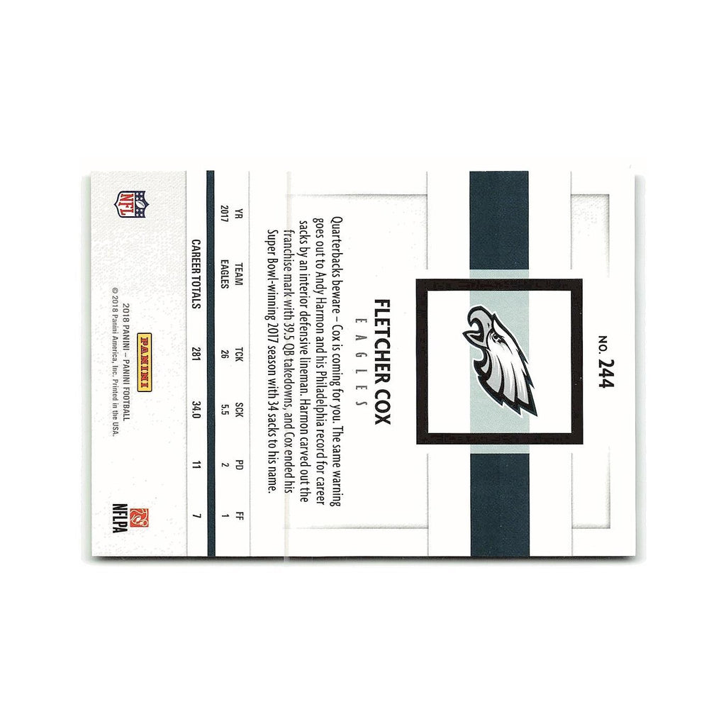 Fletcher Cox 2018 Panini #244 Philadelphia Eagles Football Card NM